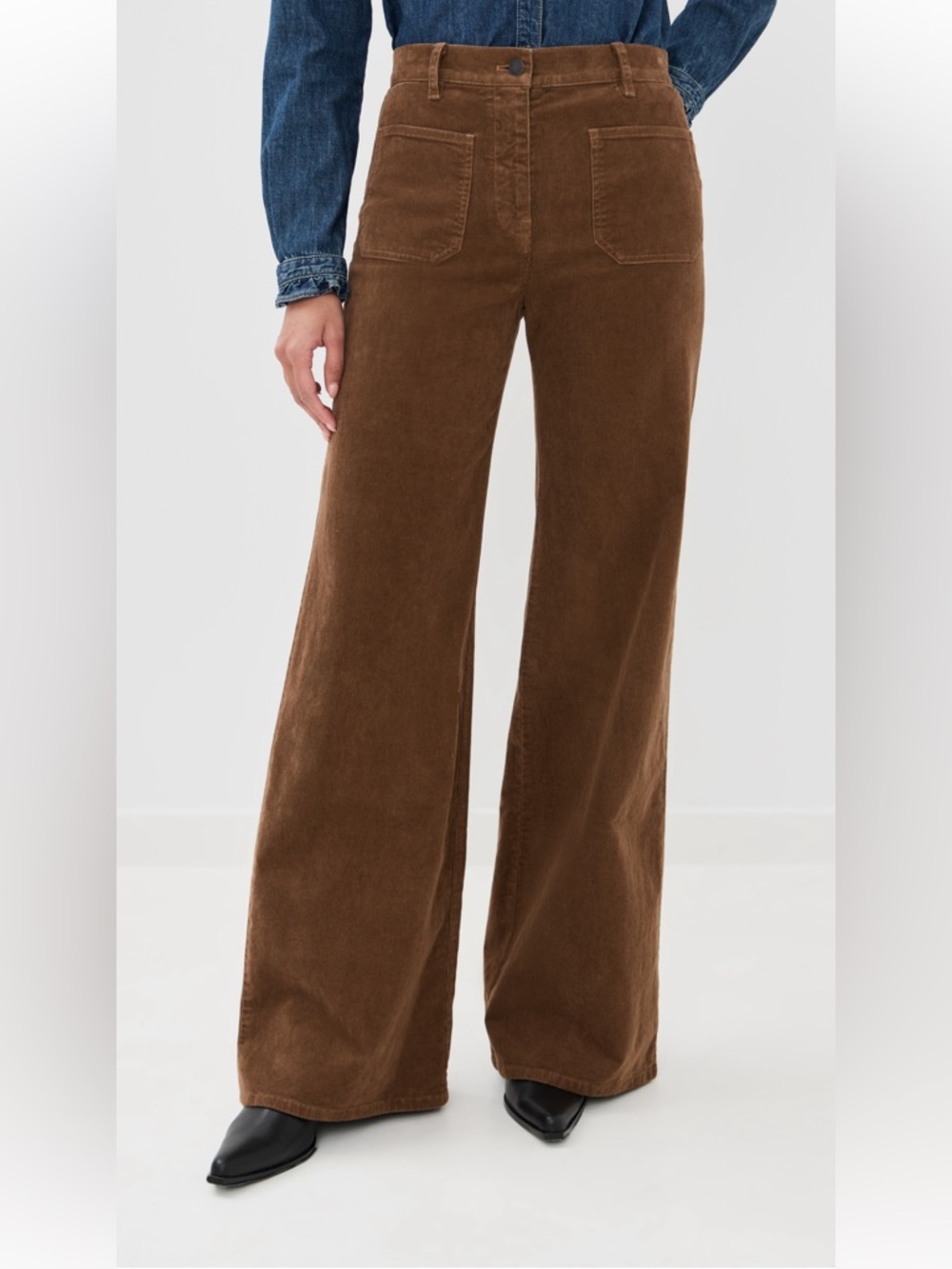 NILI LOTAN NWT Florence Corduroy Pants High Rise Cafe Brown 4 - Picture 7 of 10